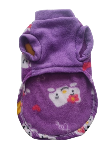 Polera Lila con Detalles de Hello Kitty – Talla 1 (Fibra Polar)