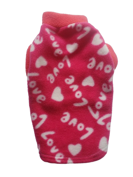 Polera Fucsia de Fibra Polar "Love" – Talla 1