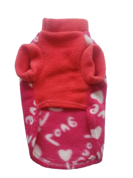 Polera Fucsia de Fibra Polar "Love" – Talla 1