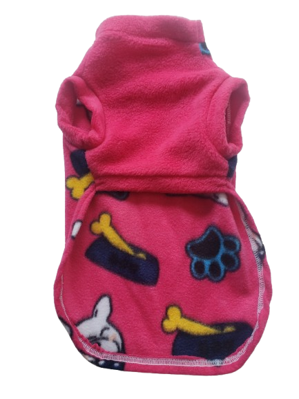 Polera Fucsia con Accesorios y Perrito Frenchie – Talla 2