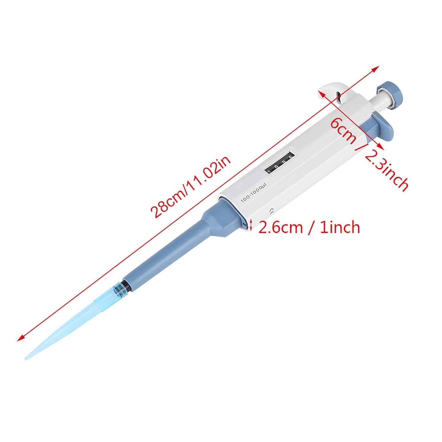 Set de 3 Pipetas de Volumen Variable – Greetmed (0.5-10 µl / 10-100 µl / 100-1000 µl)