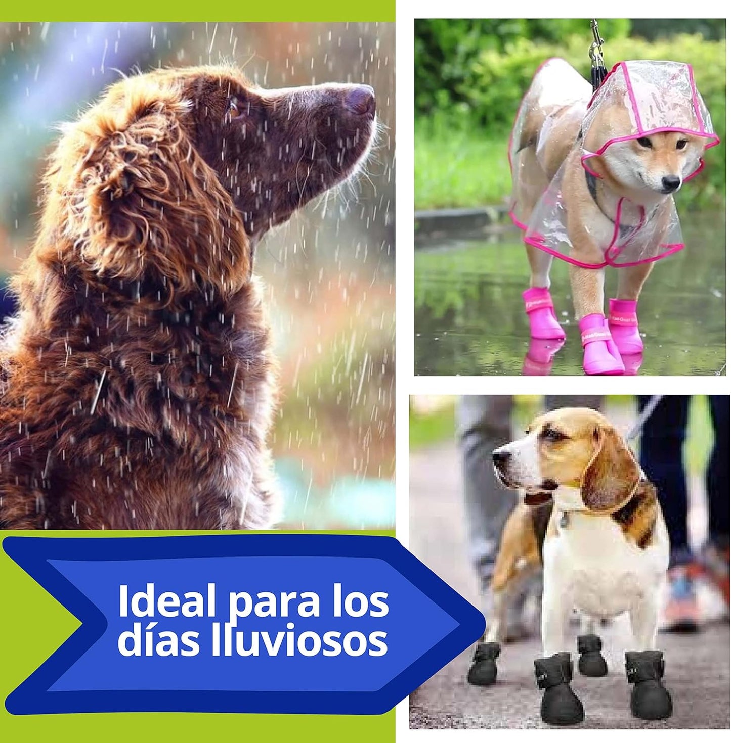 Botas Impermeables de Silicona para Perros – Talla L (4.7 x 5.9 cm)