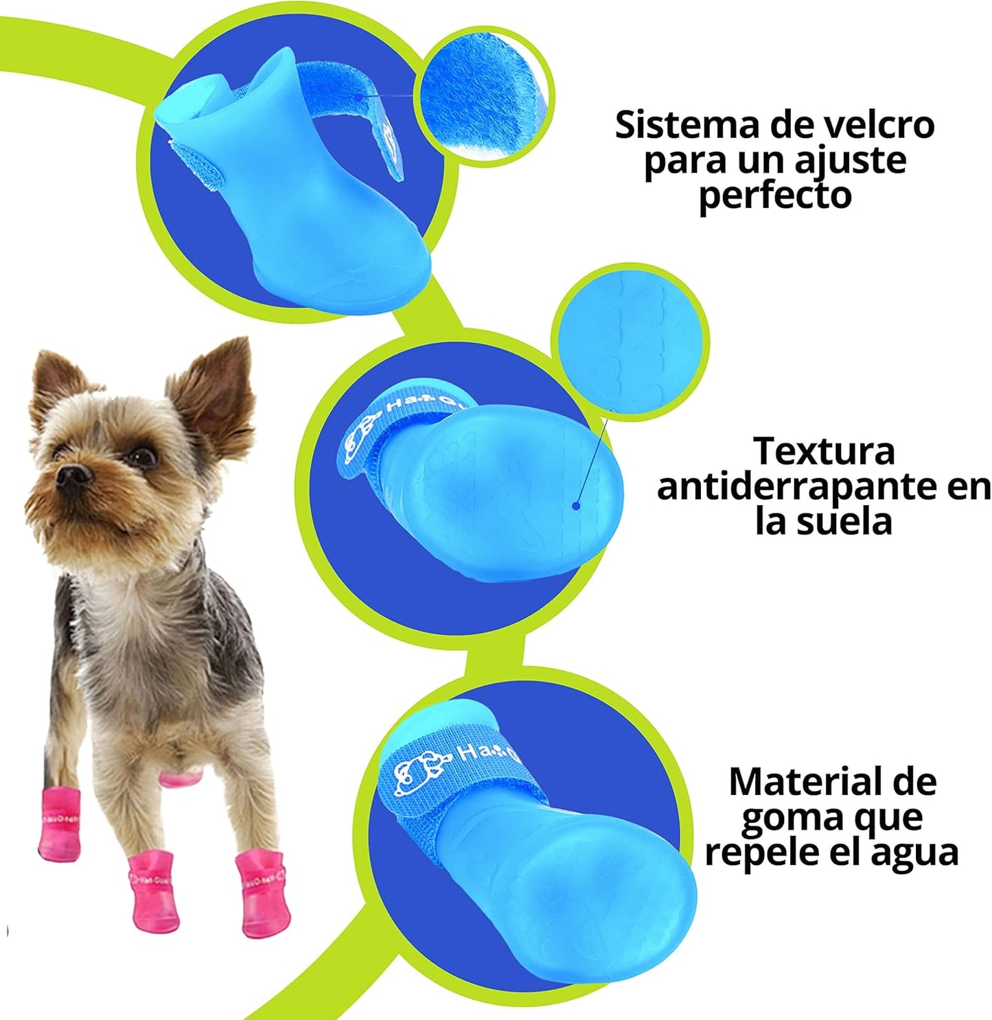 Botas Impermeables de Silicona para Perros – Talla L (4.7 x 5.9 cm)