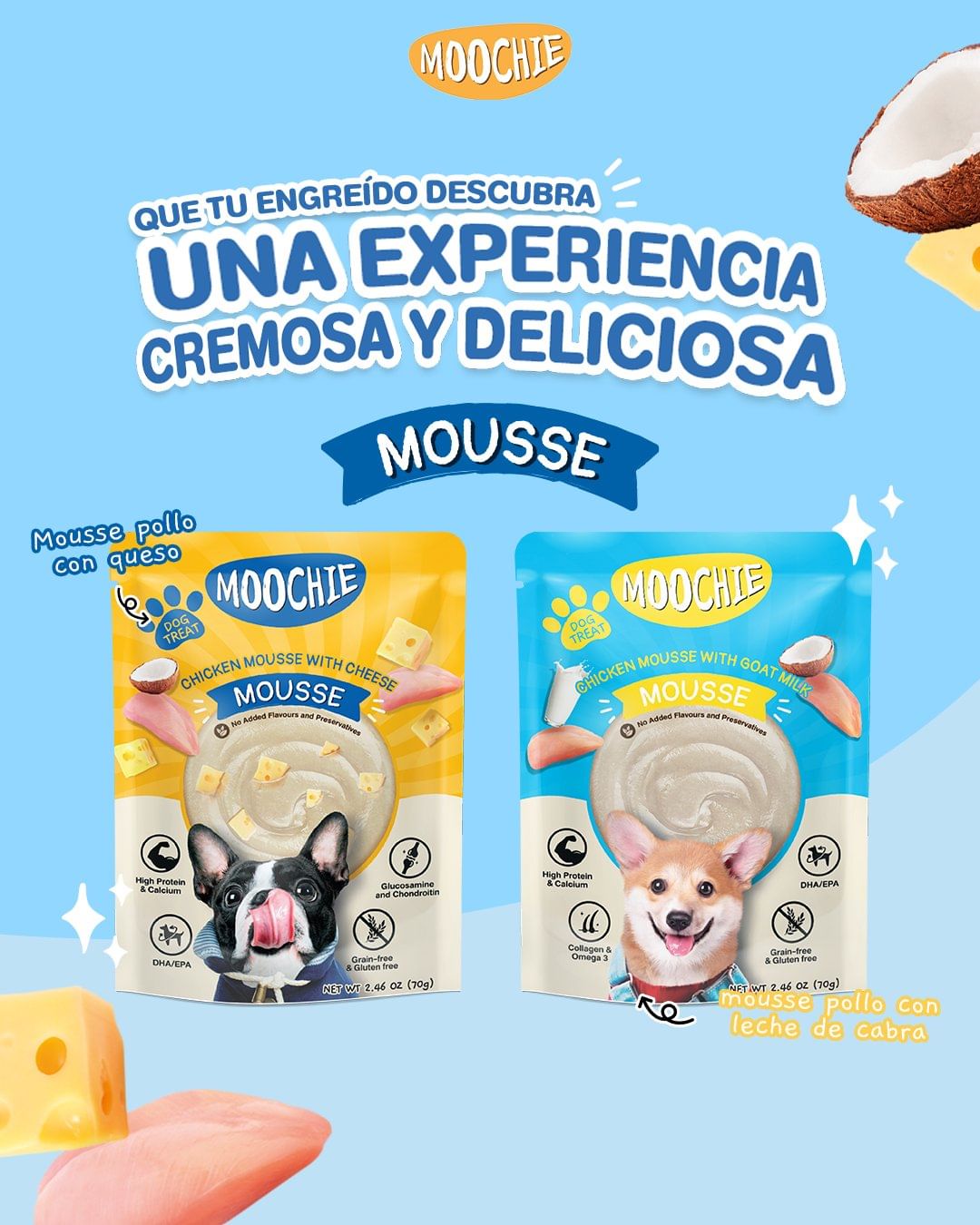 MOOCHIE DOG MOUSSE POUCH CHICKEN MOUSSE WITH GOAT MILK