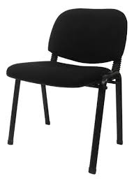 Silla de Visita ISO Tapizada – Color Negro