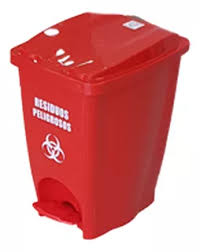 Tacho de Basura Rojo de Plástico – 30 Litros