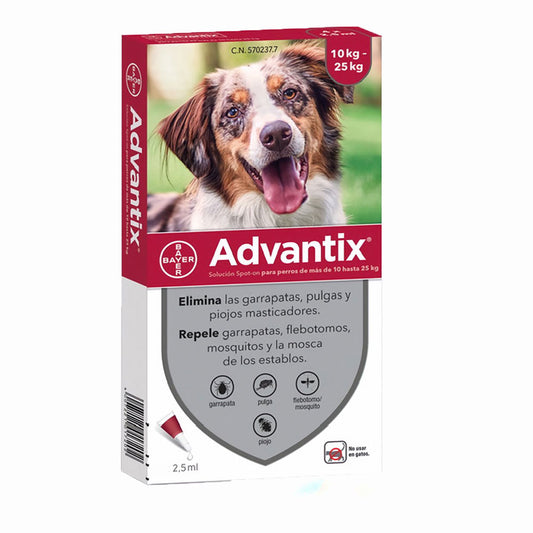 Pipeta Advantix hasta 10-25 kg (caja x 1 Pipeta)