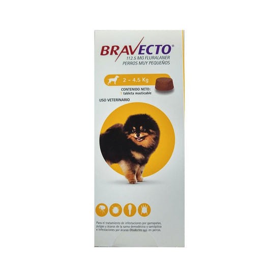 Bravecto de 2-4.5 kg (Caja x 1 pastilla)