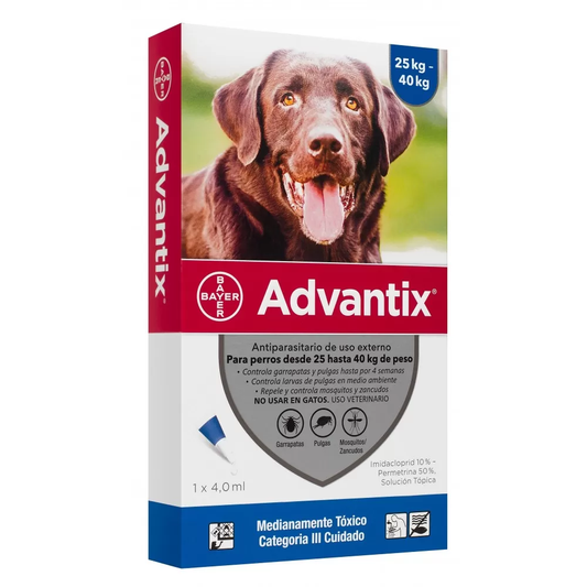 Pipeta Advantix hasta 25-50 kg (caja x 1 Pipeta)