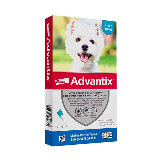 Pipeta Advantix hasta 4-10 kg (caja x 1 Pipeta)